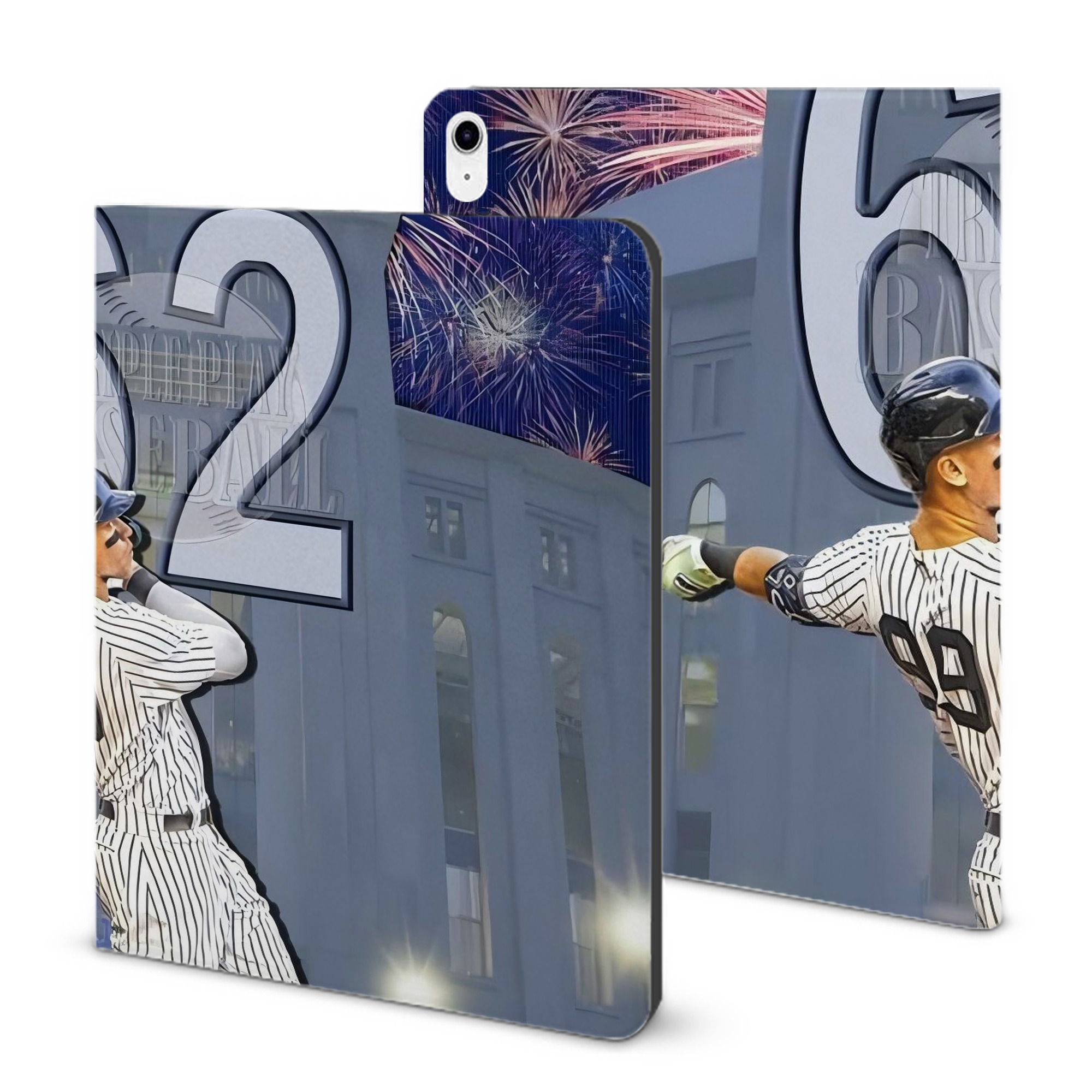 Aaron Judge 62 Home Runs Record IPad Case Without Pencil Slot – Book-Style Cover With PU Leather & TPU – Slim, Durable, Scratch-Resistant, Full Protection & Easy Access